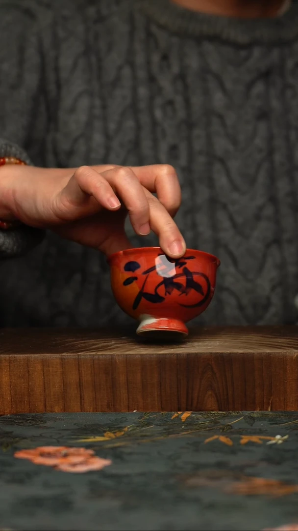 瓷片釉下彩手工手绘同款