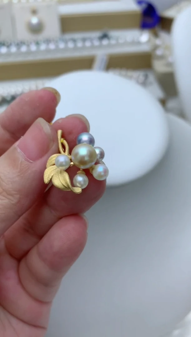 海水珍珠银S925镶嵌颈饰e69