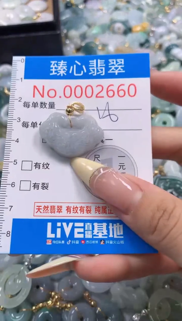 翡翠未镶嵌颈饰含绳0002660