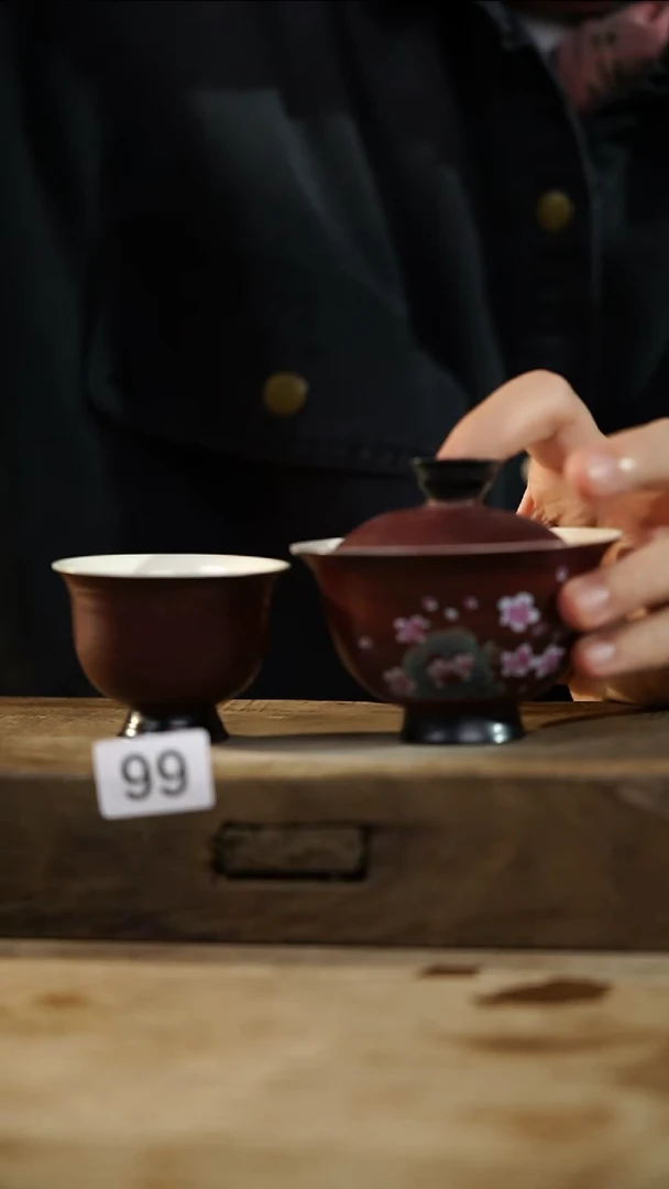 瓷片设计师手作！！！样品落单系列！！！！盖碗