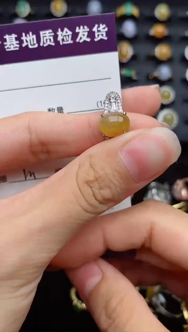 银S925镶嵌戒指翡翠1