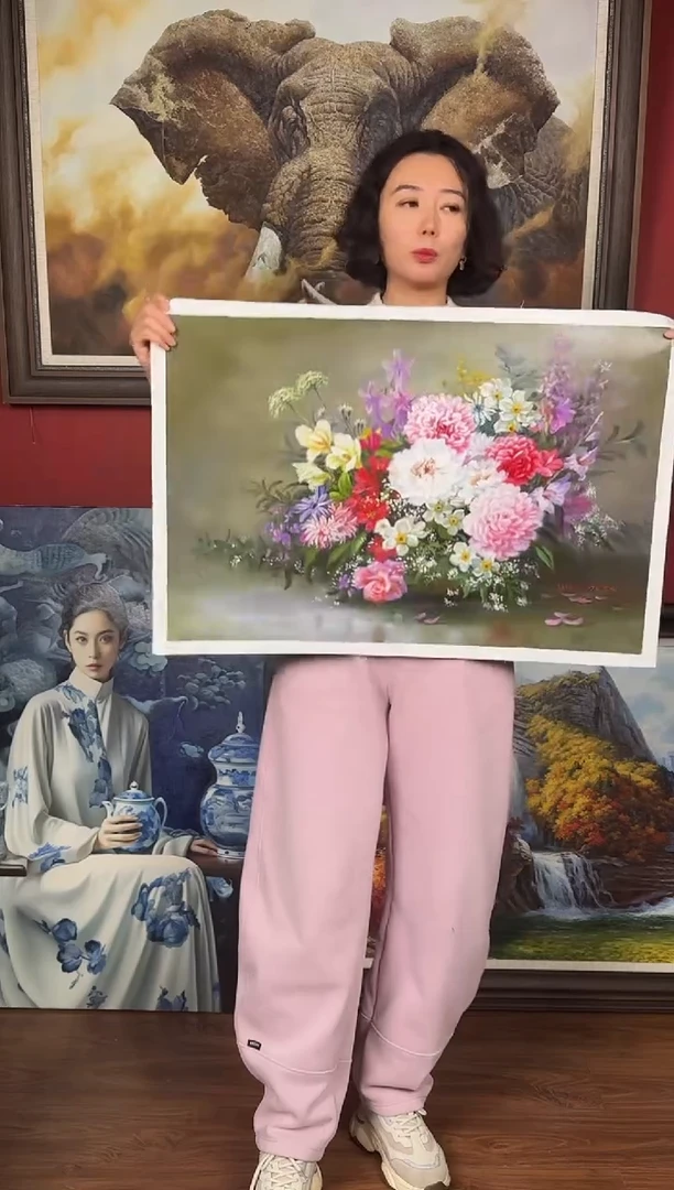油画【55号】约50*70cm丨朝鲜原创纯手绘孤品油画丨顺丰包邮