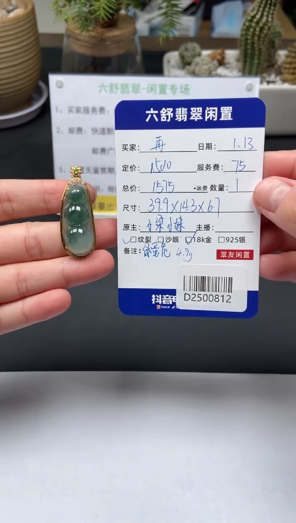 【闪购商品】翡翠颈饰18K金镶嵌D2500812