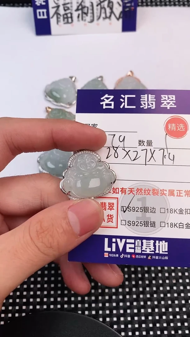 翡翠银S925镶嵌颈饰·