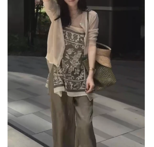 2025夏季新款网红同款洋气减龄韩版高品质外搭吊带裤子甜AID