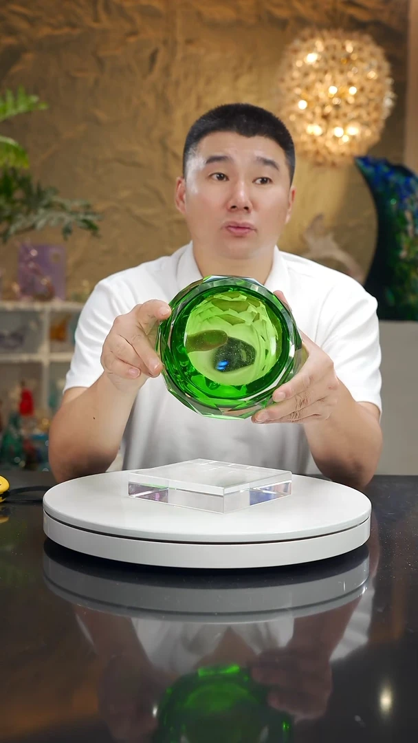 摆件福利绿色切面果碗