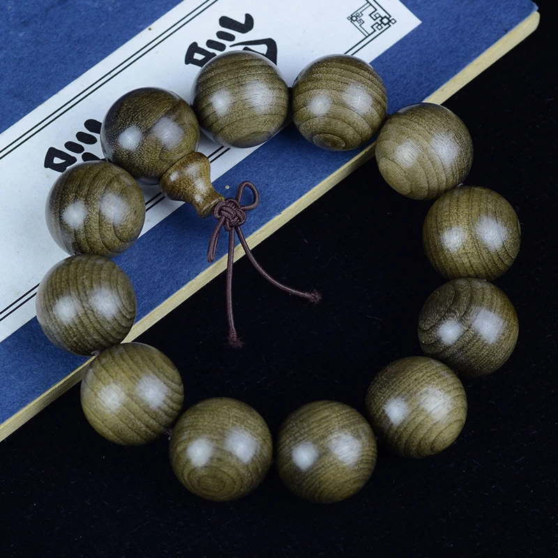 阿根廷绿檀精工顺纹佛珠文玩手串-LQ67