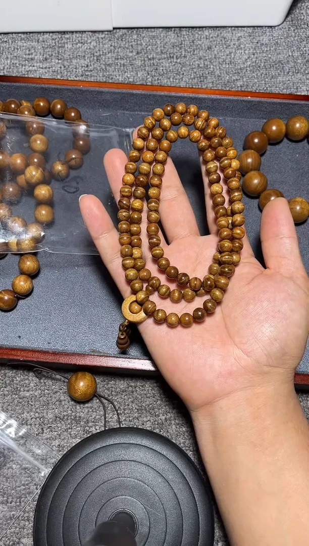 金丝楠手串/手链0.8/108药香多圈水波花纹款550