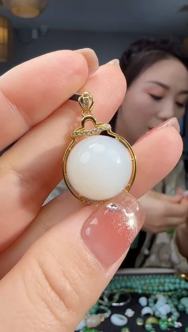 吊坠(不含链)银S925镶嵌和田玉1