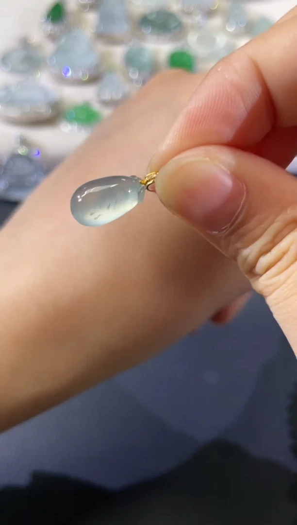 吊坠(不含链)18K金镶嵌翡翠A500|580