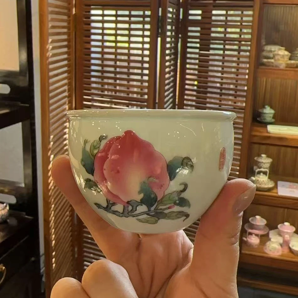 【珽珽溯源】溢珍堂 寿桃缸杯125cc 瓷器茶周边