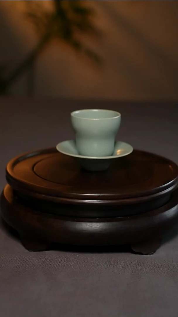 仿古汝官釉原产地福禄套杯