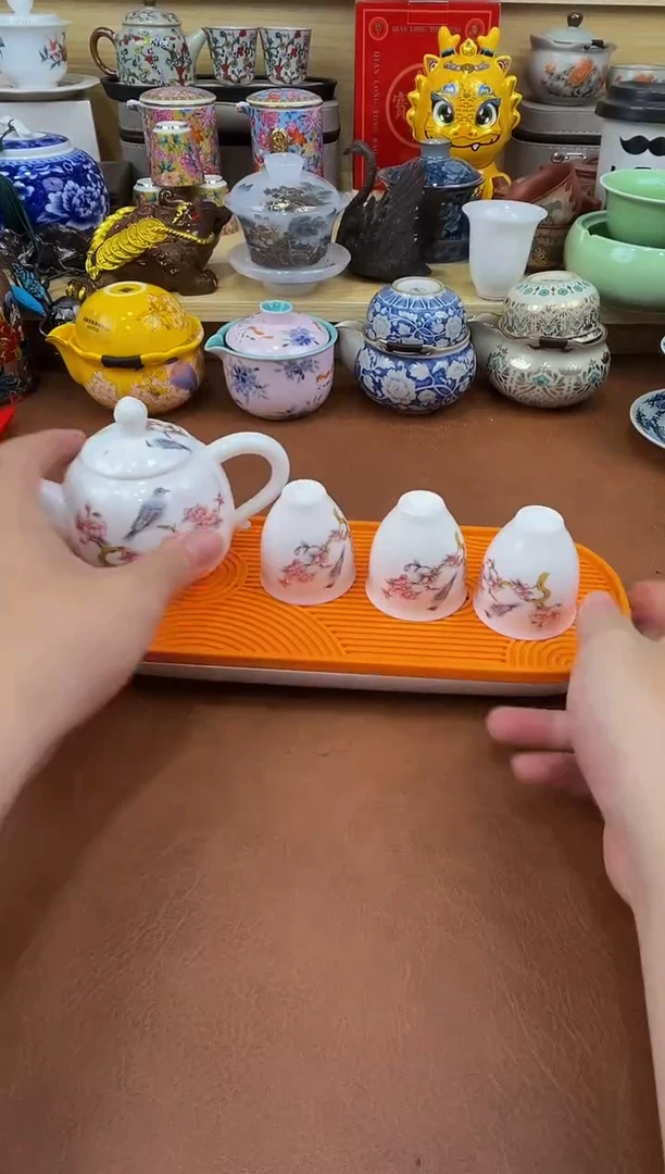 陶瓷茶具摆件旅行套组