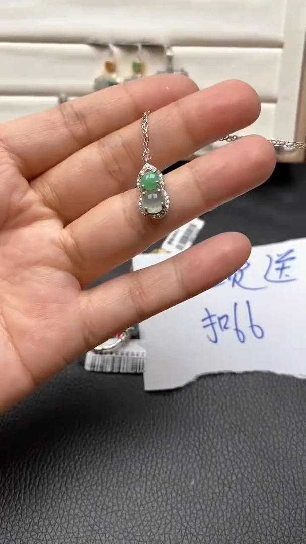 银S925镶嵌戒指翡翠1