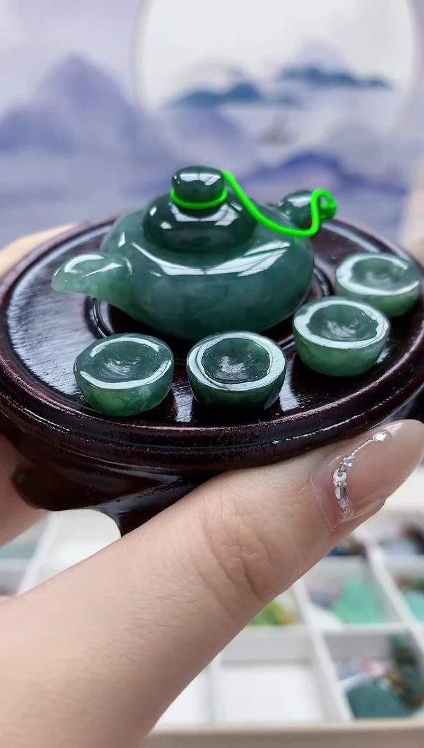 定制翡翠未镶嵌4852jw-毛货摆件45赠底座