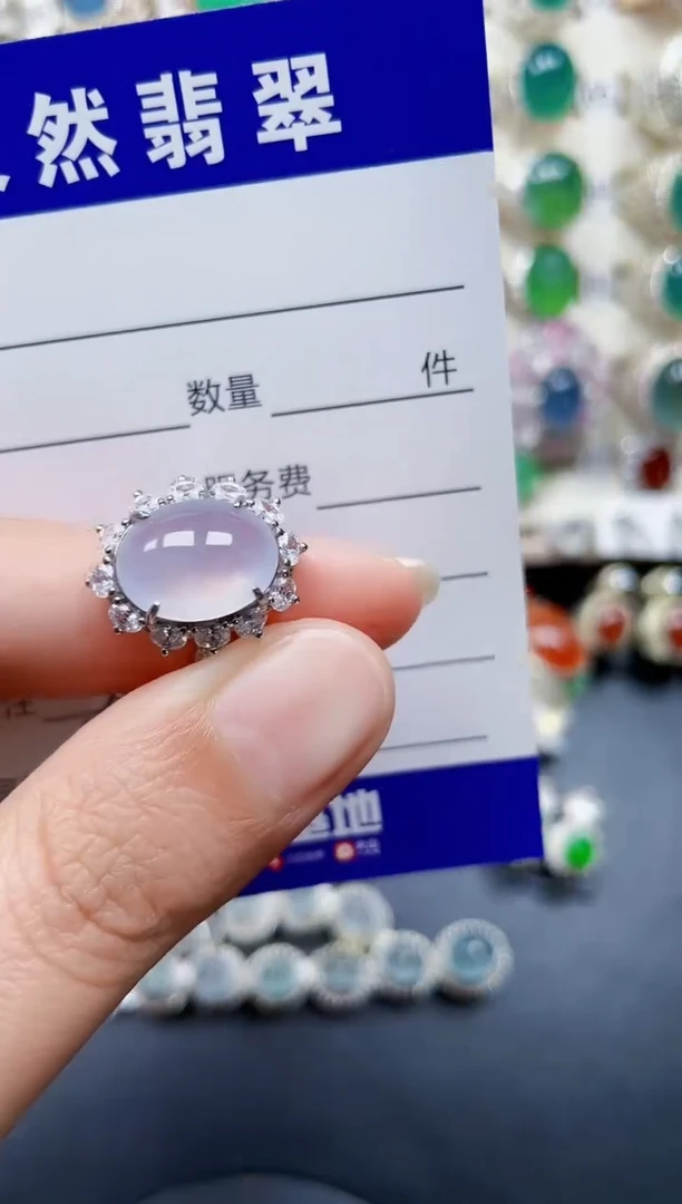银S925镶嵌戒指翡翠388