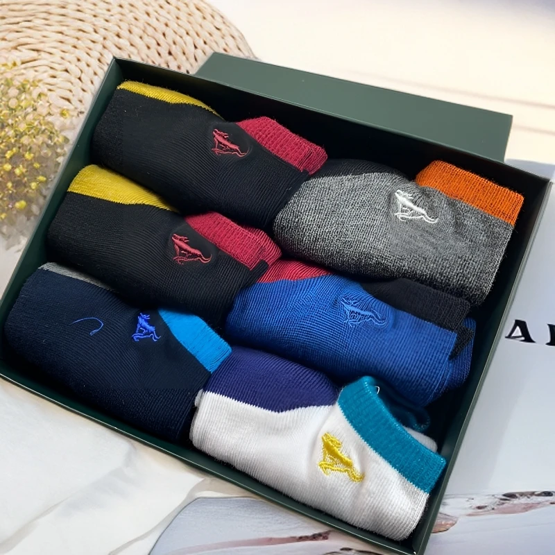 七匹狼男士纯棉船袜夏季隐形空调袜子透气短袜吸汗运动袜纯色短筒