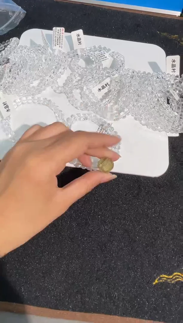 水晶手链未镶嵌3号黄水晶方块配件