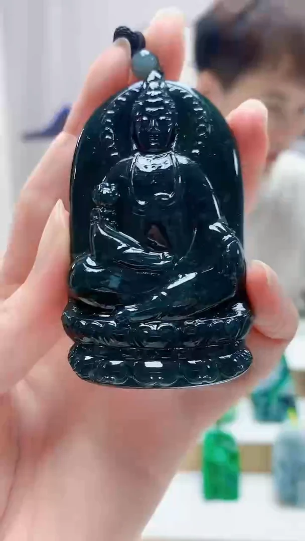 未镶嵌定制翡翠4868zm-毛货挂件观音124