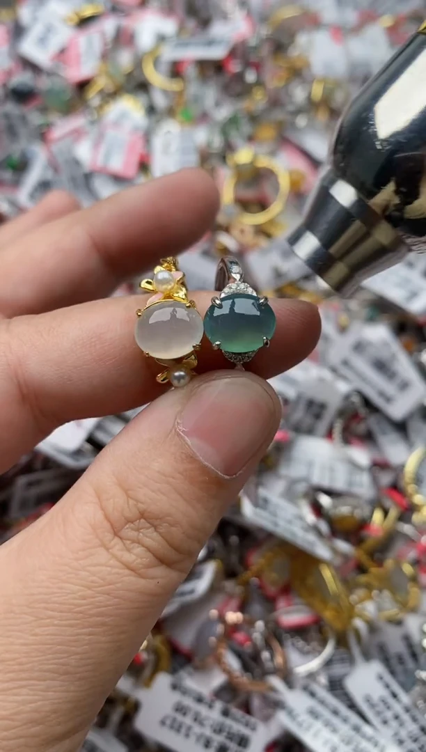 【闪购商品】翡翠戒指银S925镶嵌8888---9