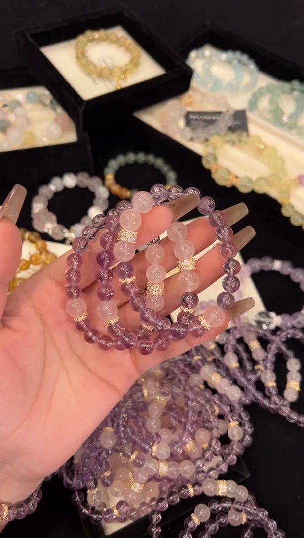 【闪购商品】水晶手链合金紫水晶手链x1191