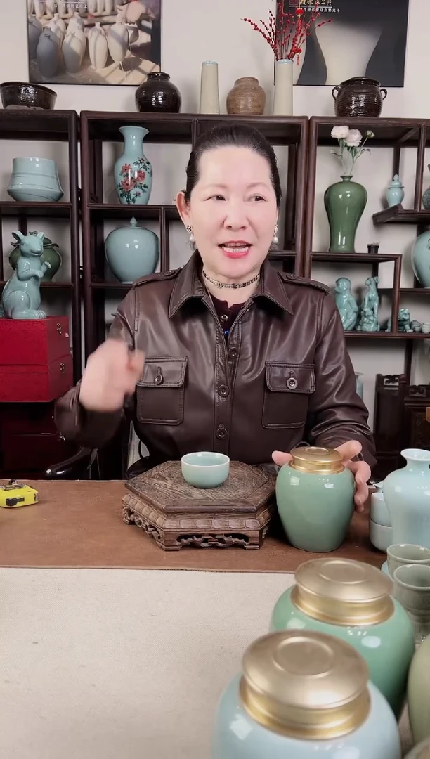 【闪购商品】杯青瓷 老梅青 托烧单杯