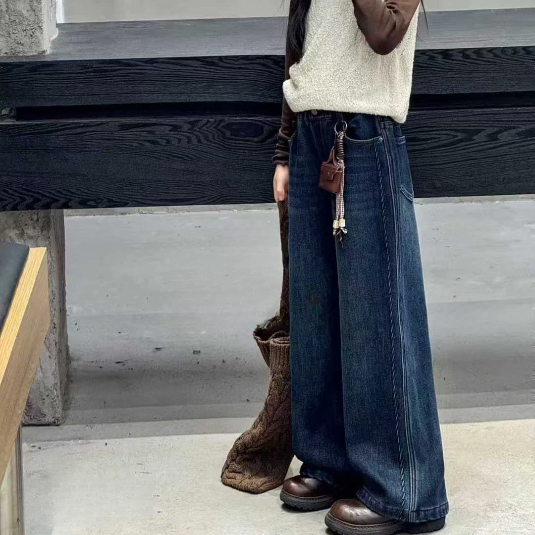 加绒女童25冬潮流百搭加绒直筒裤6562