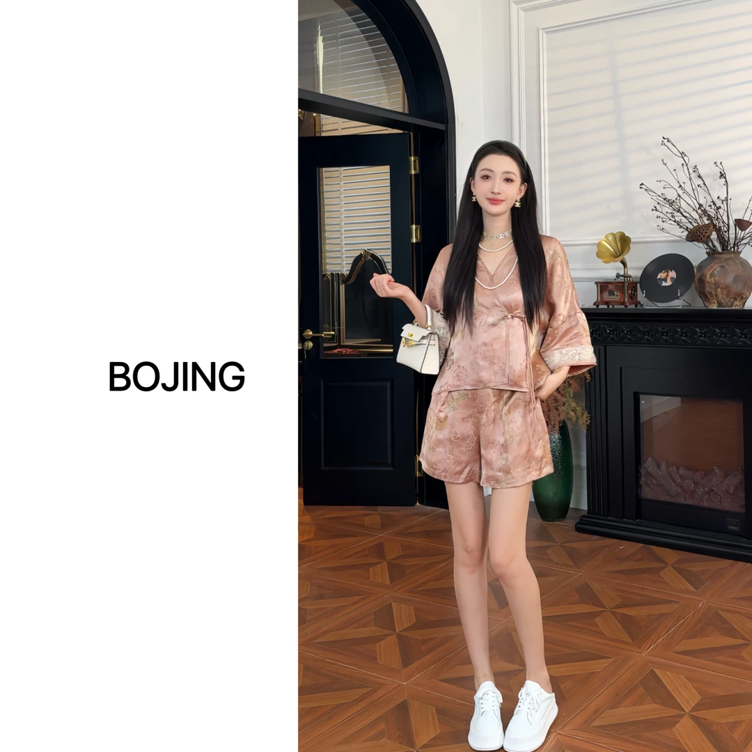 现货【风华正茂】新中式气质轻奢休闲夏季复古套装