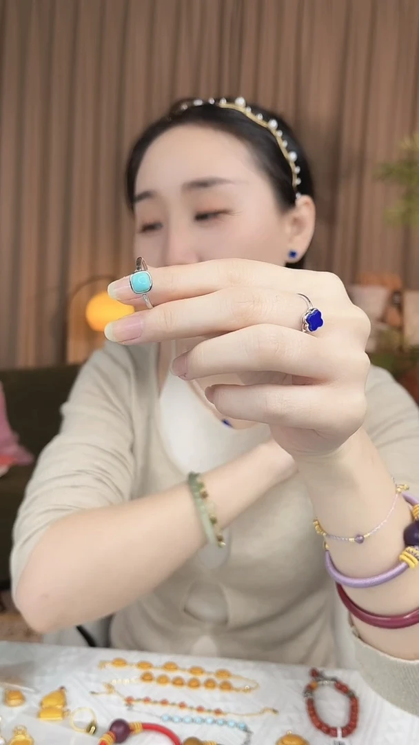 银S925镶嵌戒指淡水珍珠银托戒指