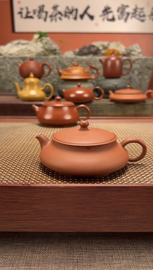 茶壶朱泥扁明炉 全手工超薄胎 CZ01【带杯】