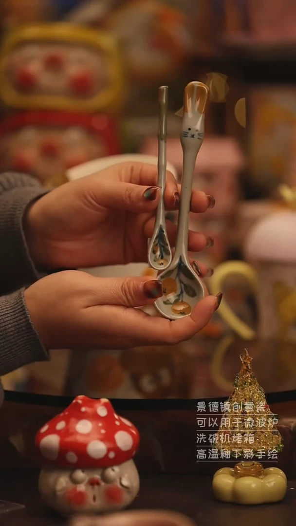 陶瓷随机景德镇可爱陶瓷釉下彩绘设计师款