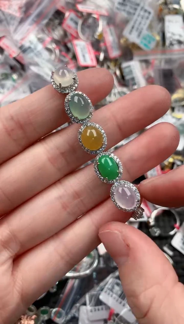 银S925镶嵌戒指翡翠444-----5