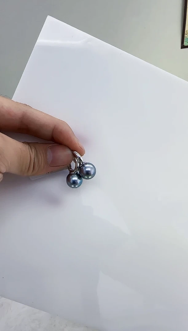 银S925镶嵌海水珍珠DA大溪地耳饰12-13 y245