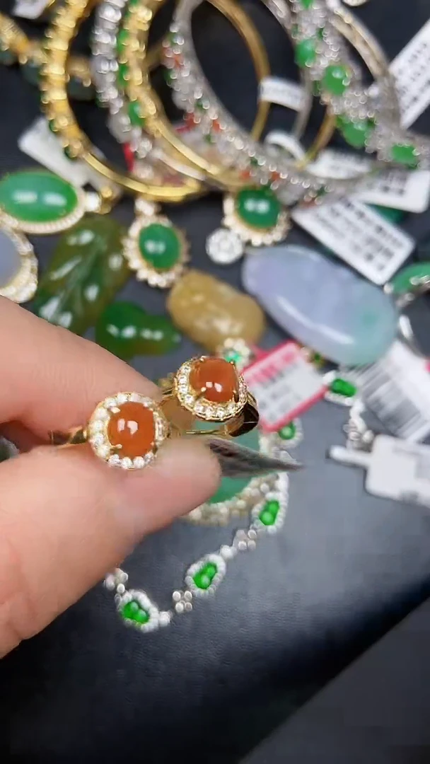 银S925镶嵌戒指翡翠1220