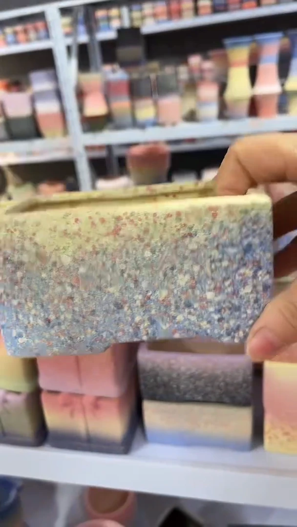 麦饭石粗陶多肉花盆11*6*6