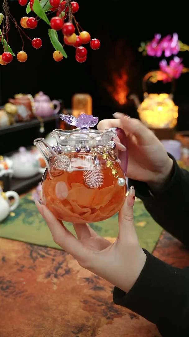 【闪购商品】紫色铃兰花茶壶+链子