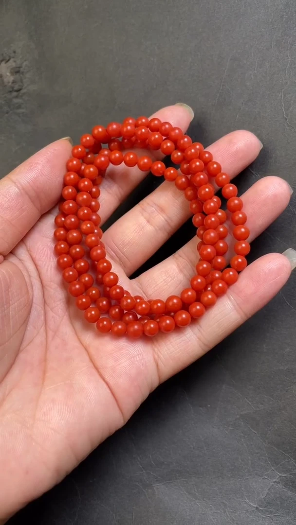 南红玛瑙34未镶嵌多圈--5+