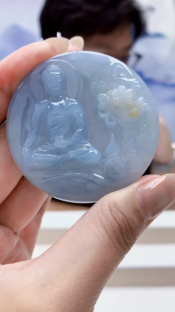 未镶嵌定制翡翠4688MM-毛货挂件140
