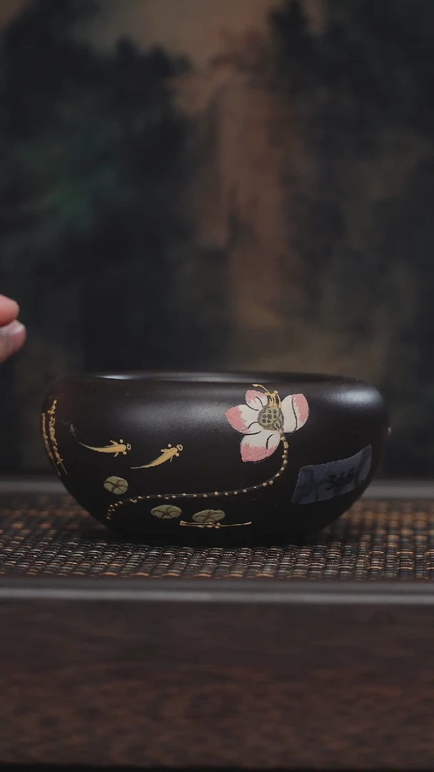 【闪购商品】紫砂茶杯非遗茶器-荷花小茶渣缸