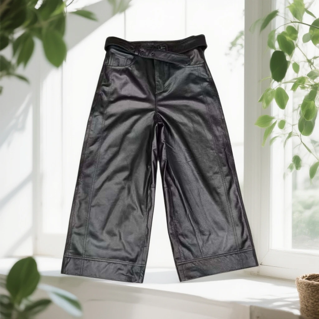 口袋星星长裤保暖厚款高腰休闲裤薄款休闲风透气真皮裤子