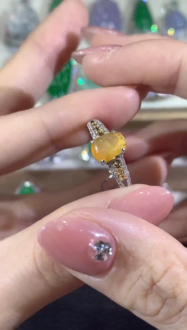 18K金镶嵌戒指翡翠A32翡翠