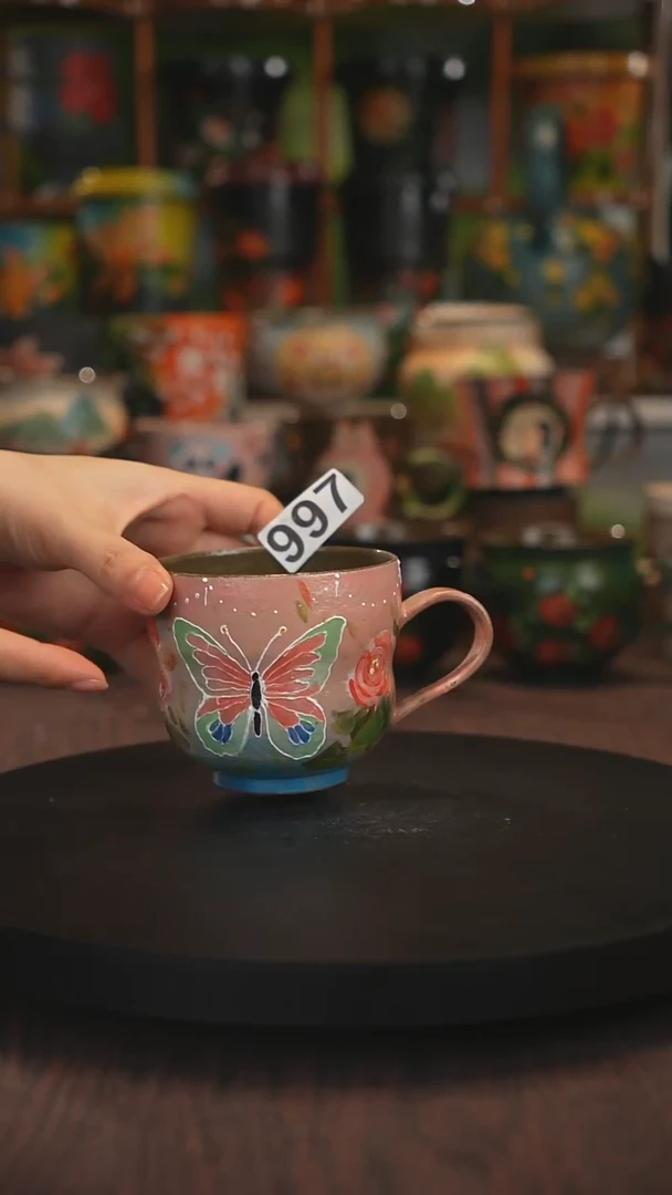 紫砂油画手绘釉下彩997