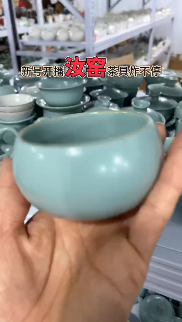 【新粉福利】汝窑茶壶盖碗茶杯主人杯微矿点