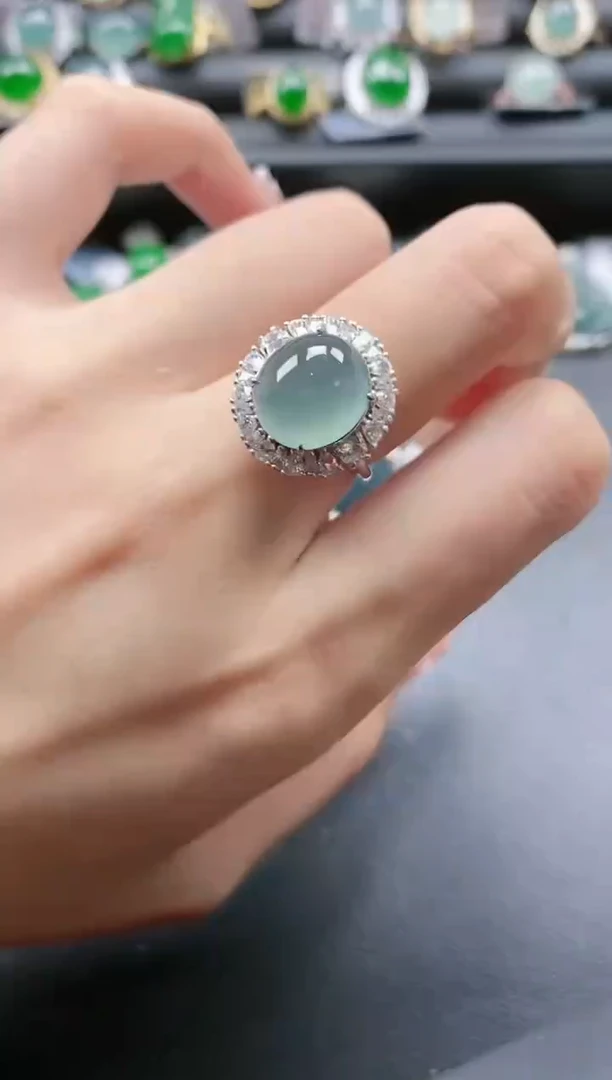 【闪购商品】翡翠戒指银S925镶嵌51511