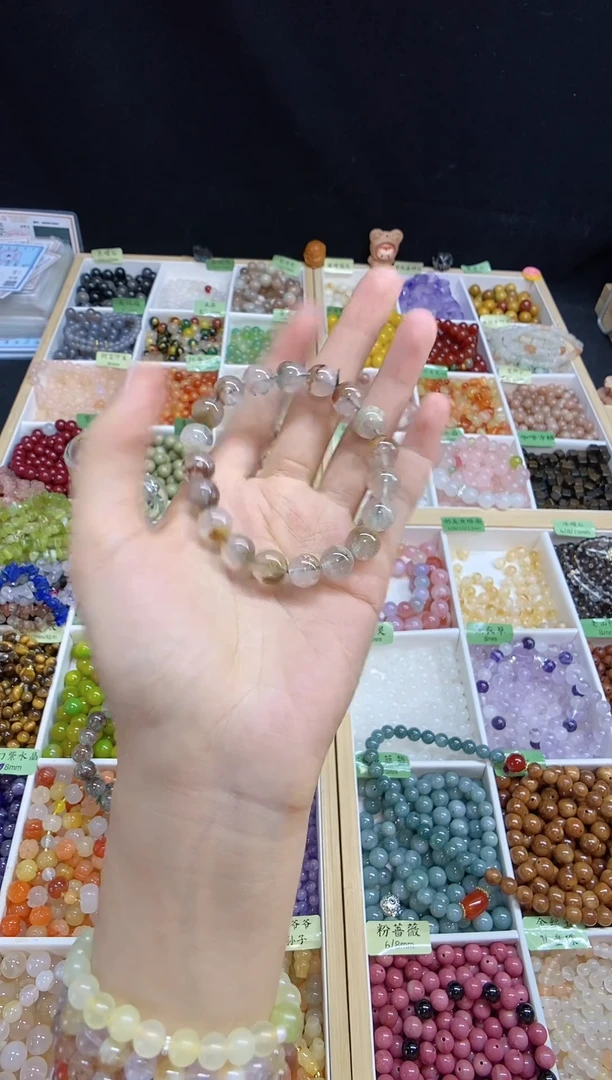 水晶手串未镶嵌四季幽灵10mm多样性发一