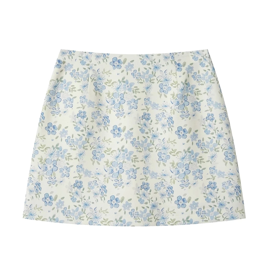 羊城故事-夏日清新碎花半身裙夏季高腰显瘦a字包臀短裙Y50449474