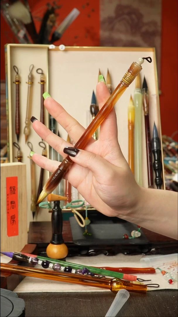 孤品高货毛笔链接 清水试笔 蘸墨不退