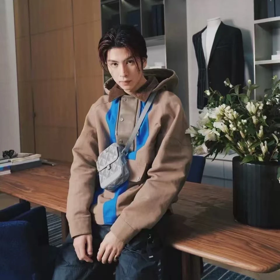 95新 DIOR/迪奥 美拉德风多处拼皮设计夹克外套/48码/编号0344