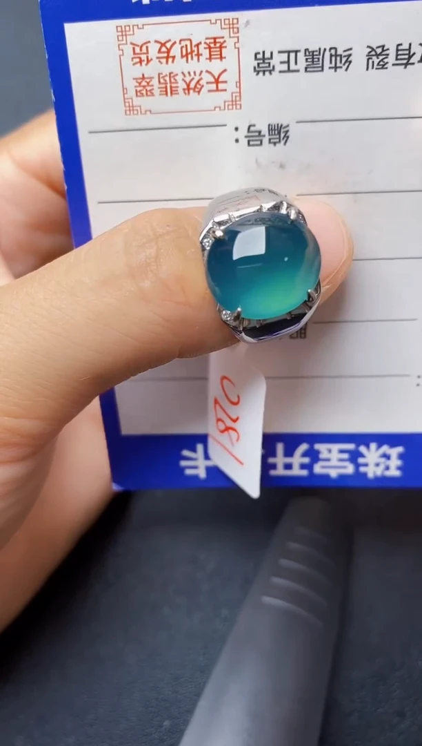 翡翠戒指银S925镶嵌2222222222