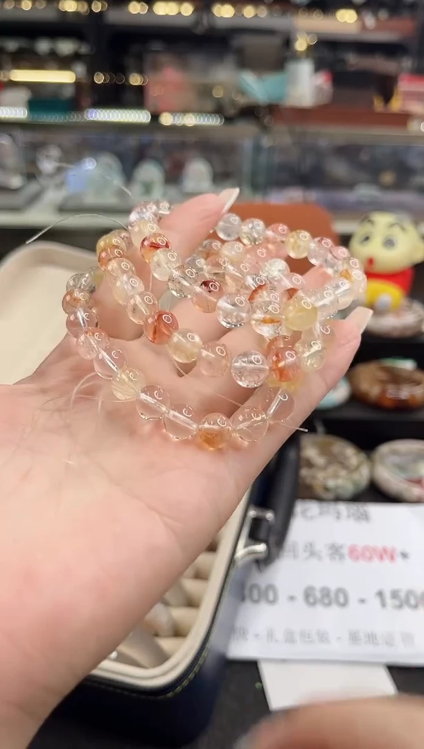 未镶嵌手镯石英质玉胶花手串（多样性发货）